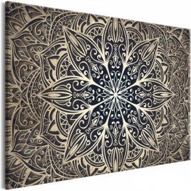 Quadro - Oriental Flowers (1 Part) Narrow Brown - 90x60