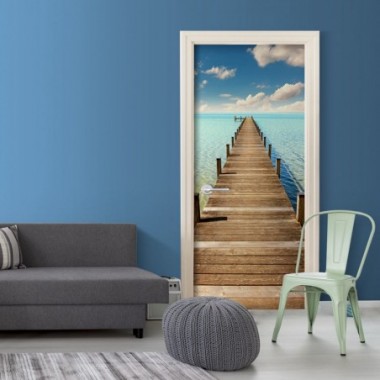 Fotomurale per porta - Turquoise Harbour - 100x210