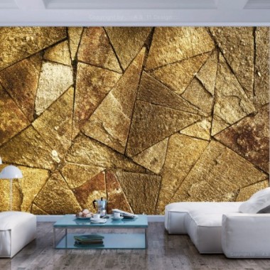Fotomurale adesivo - Pavement Tiles (Golden) - 245x175
