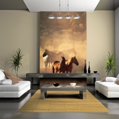 Fotomurale - Cavalli selvaggi nel deserto - 300x231