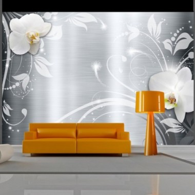 Fotomurale - Orchids on steel - 300x210