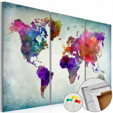 Quadri di sughero - World in Colors [Cork Map] - 90x60