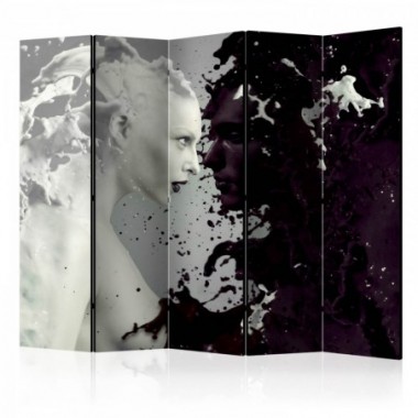 Paravento - Black and White Faces II [Room Dividers]...