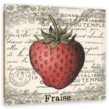 Quadro deco panel, Strawberry Vintage - 50x50