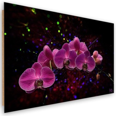 Quadro deco panel, Orchidea su uno sfondo scuro - 60x40