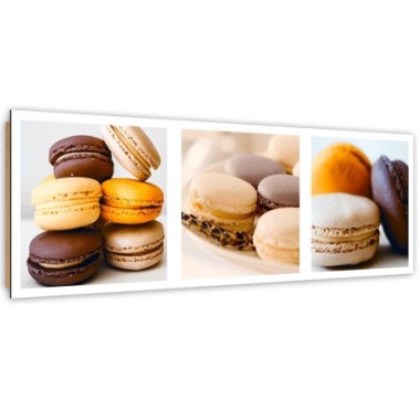 Quadro deco panel, Macarons da dessert - set - 90x30