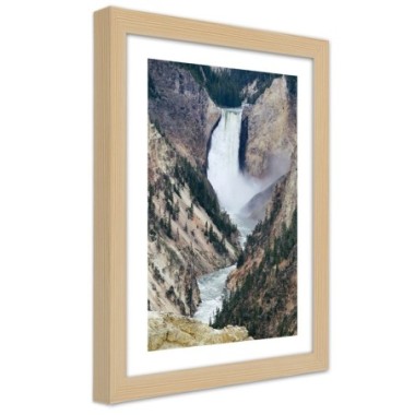 Quadro con cornice, Grande cascata in montagna - 60x90