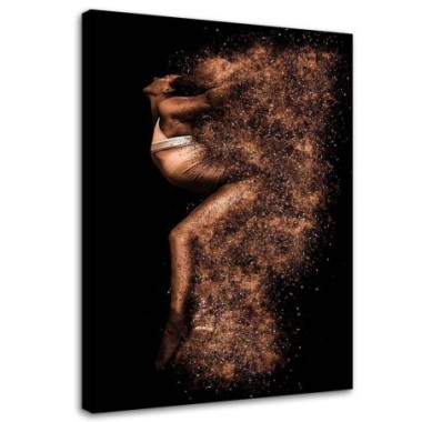 Quadro su tela, Donna in polvere d'oro - 70x100