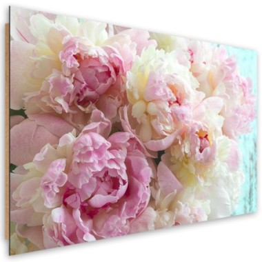 Quadro deco panel, Fiori di peonia rosa - 100x70