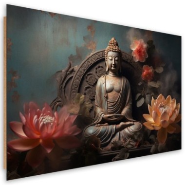 Deco panel picture, Buddha Zen Flowers - 100x70