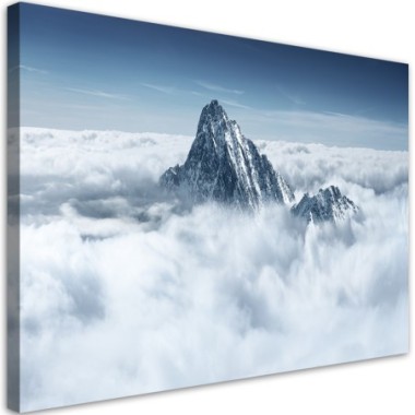Quadro su tela, Alpi sopra le nuvole - 120x80
