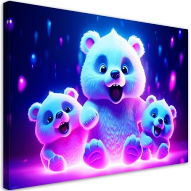 Canvas print, Neon bears - 100x70