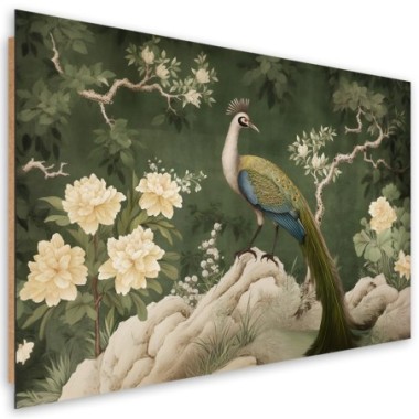 Deco panel picture, Oriental peacock green - 120x80
