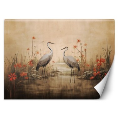 Wallpaper, Cranes by the lake - 368x254