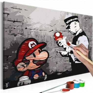 Quadro fai da te - Mario (Banksy) - 60x40