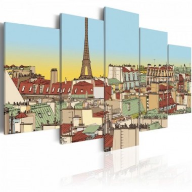 Quadro - Immagini idilliaca di Parigi - 200x100