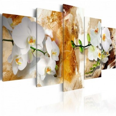 Quadro - Vernice marrone e orchidea - 200x100