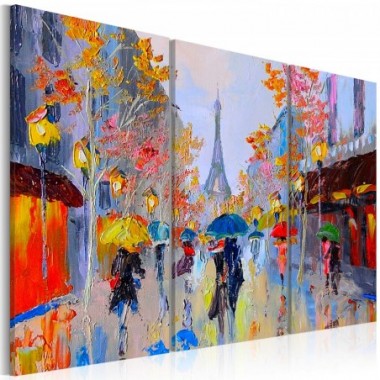 Quadro dipinto - Rainy Paris - 120x80