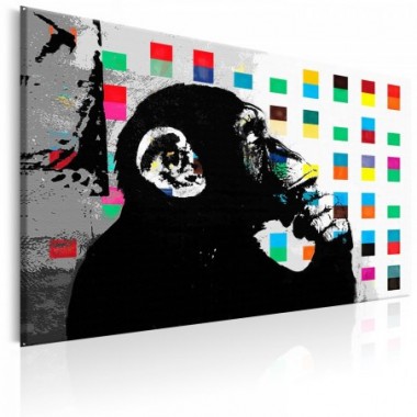 Quadro - Banksy The Thinker Monkey  - 90x60