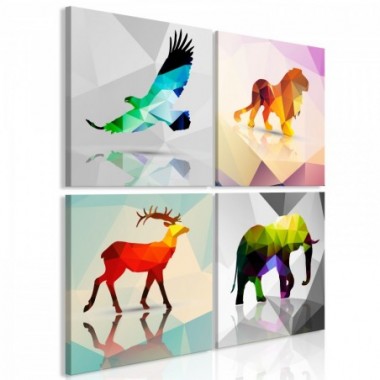 Quadro - Colourful Animals (4 Parts) - 40x40